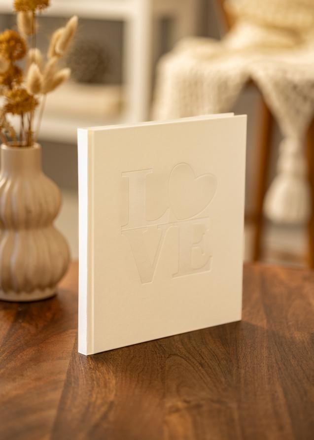 White Love Livro de visitas - 23x25 cm (176 Páginas brancas / 88 folhas)