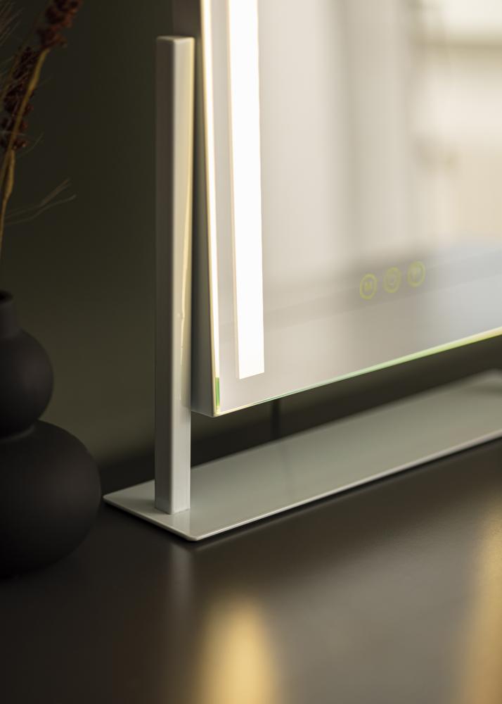 KAILA Espelho para toucador stand LED Branco 30x41 cm