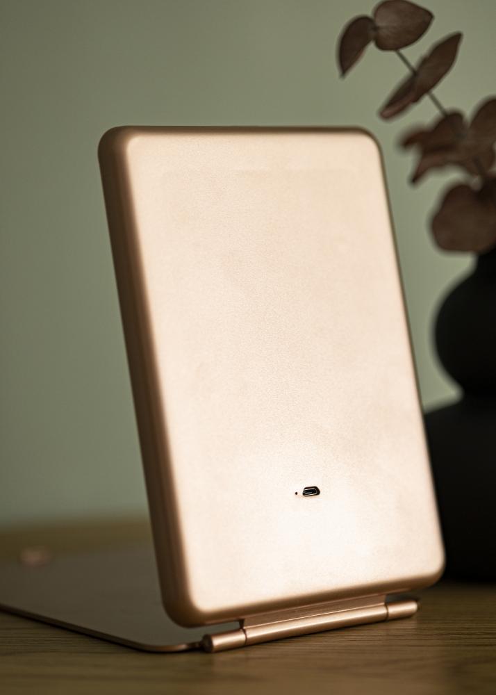 KAILA Espelho para toucador Travel LED Recarregvel Ouro rosado 14x20 cm