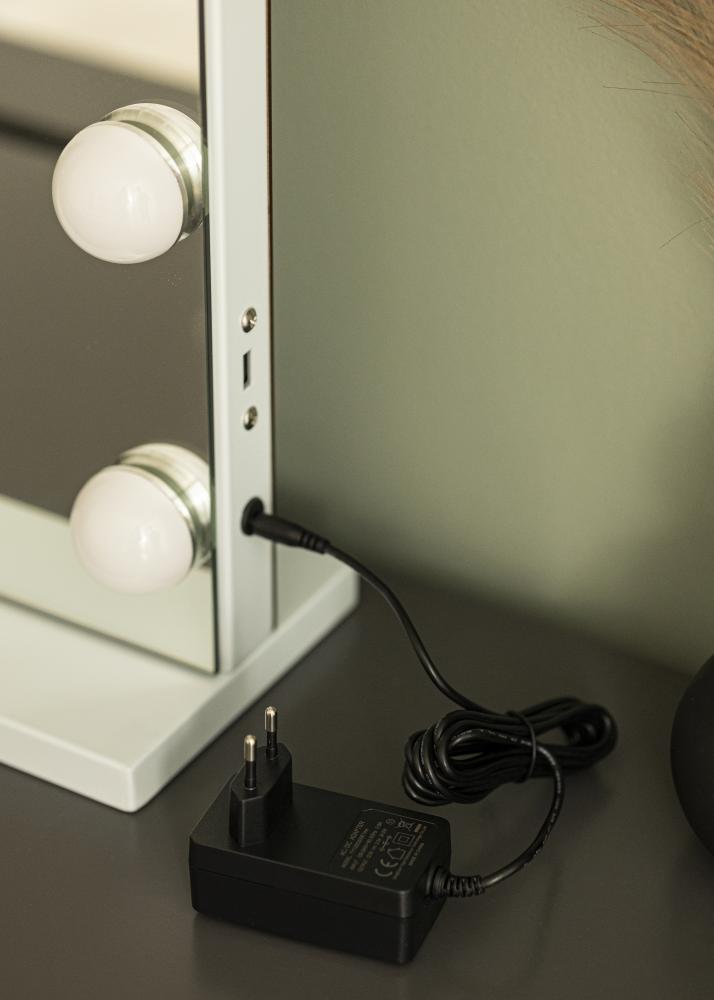 KAILA Espelho para toucador Vanity LED 15 Branco 80x60 cm
