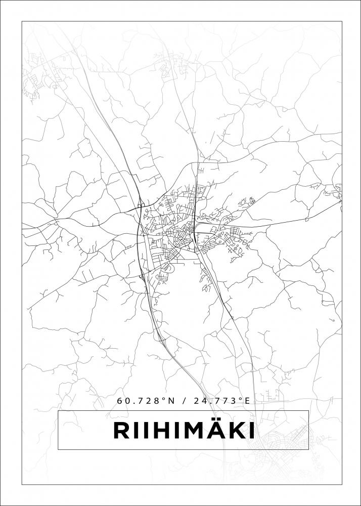 Mapa - Riihimki - Cartaz Branco