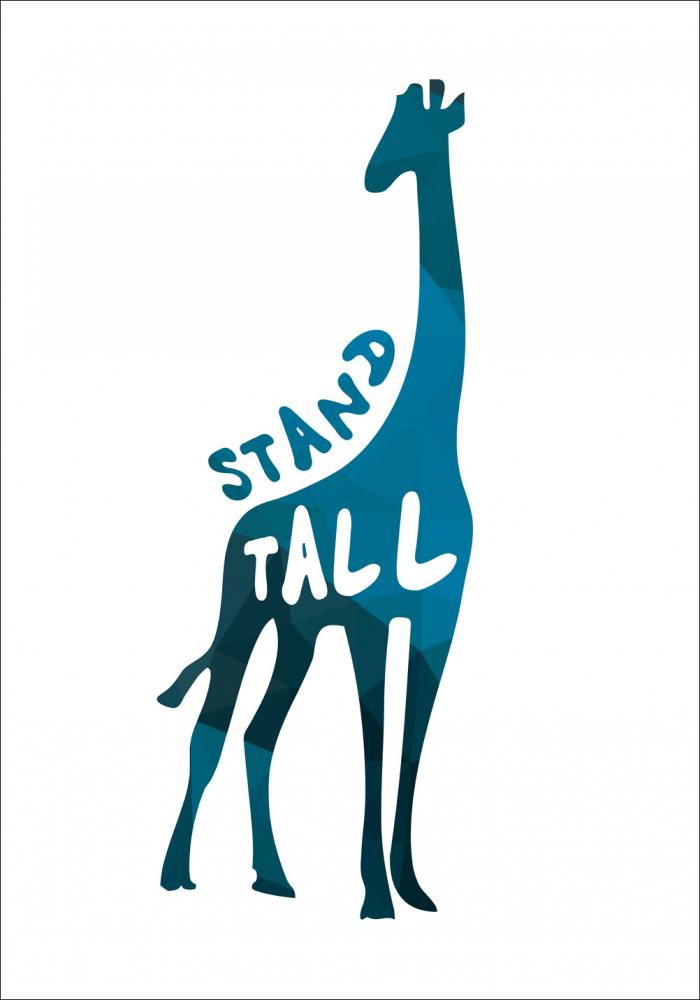 Giraffe stand tall - Azul Pster