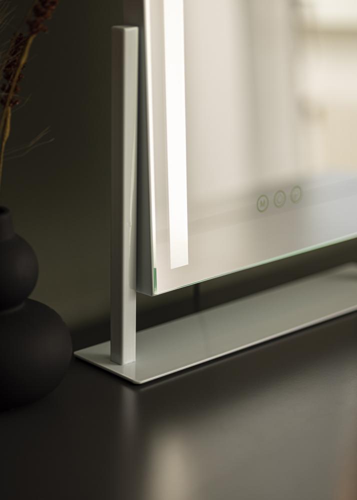 KAILA Espelho para toucador stand LED Branco 30x41 cm
