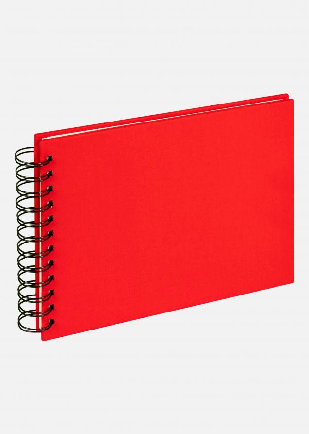 Cloth Álbum de espiral Vermelho - 19,5x15 cm (40 Páginas pretas / 20 folhas)