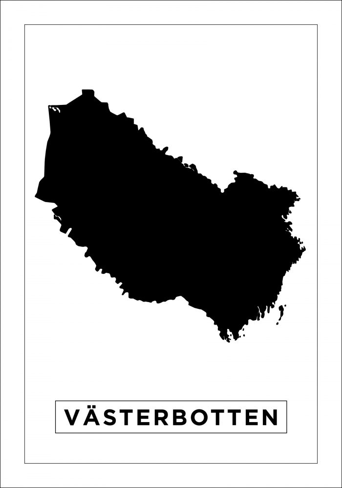 Mapa - Vsterbotten - Cartaz Branco