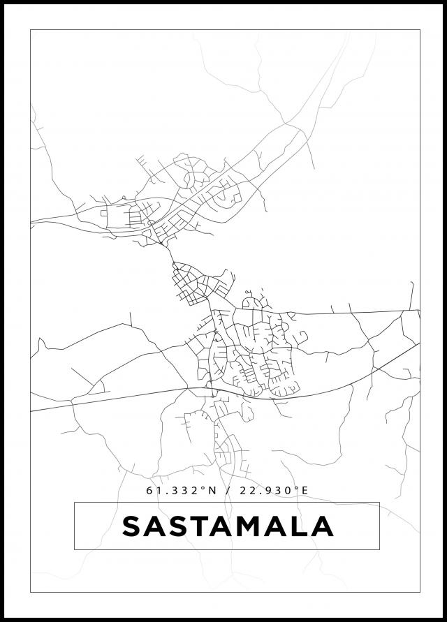 Mapa - Sastamala - Cartaz Branco