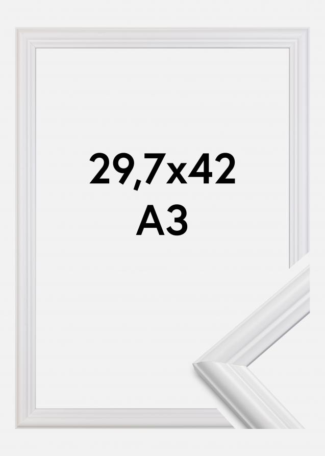 Moldura Siljan Vidro acrílico Branco 29,7x42 cm (A3)