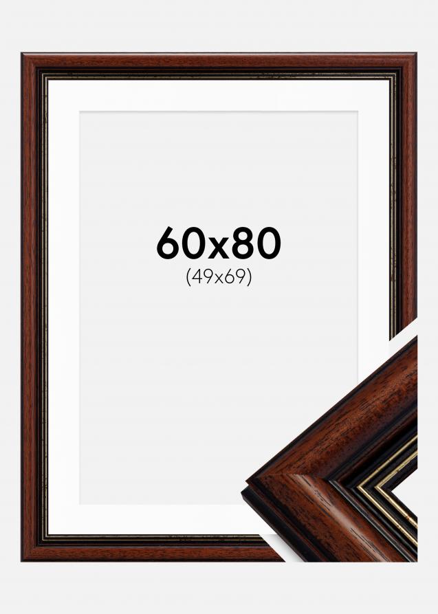 Moldura Old Retro 60x80 cm - Passe-partout Branco 50x70 cm