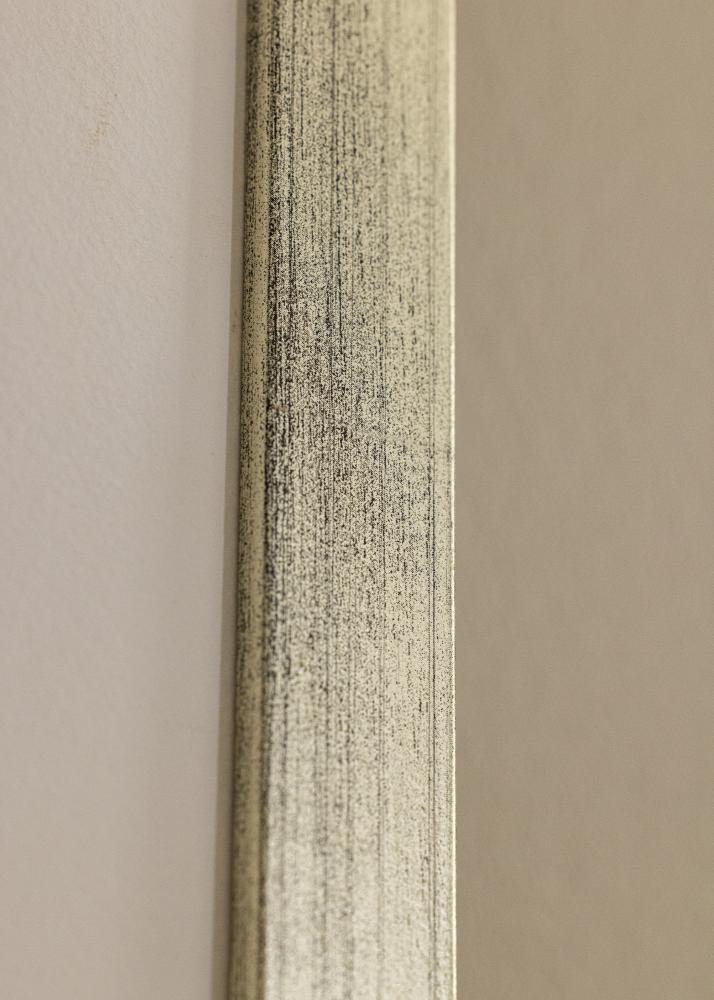 Moldura Stilren Prateado 40x60 cm - Passe-partout Branco 30x50 cm
