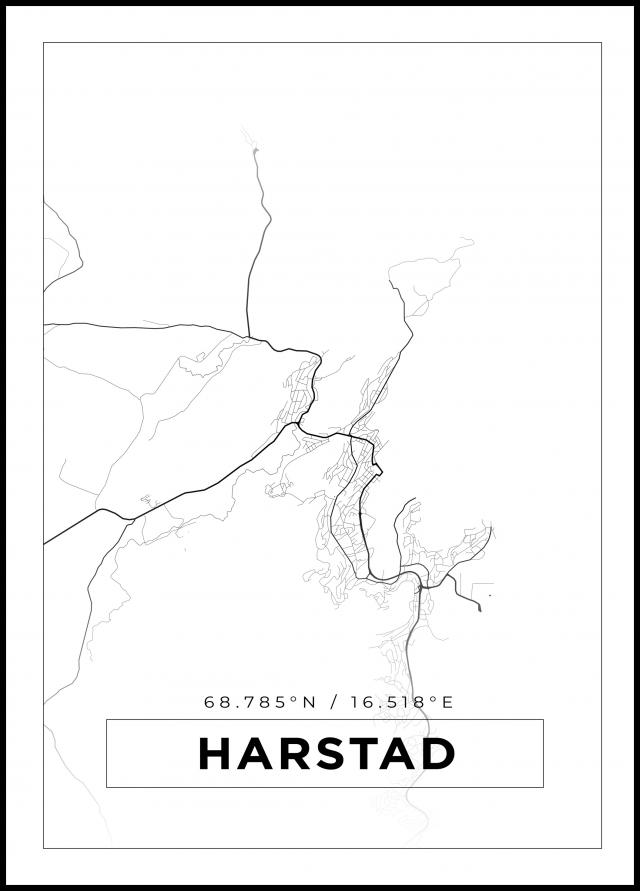 Mapa - Harstad - Cartaz Branco