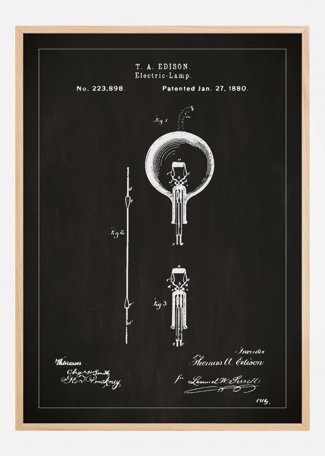 Desenho de patentes - Lâmpada B - Preto Póster