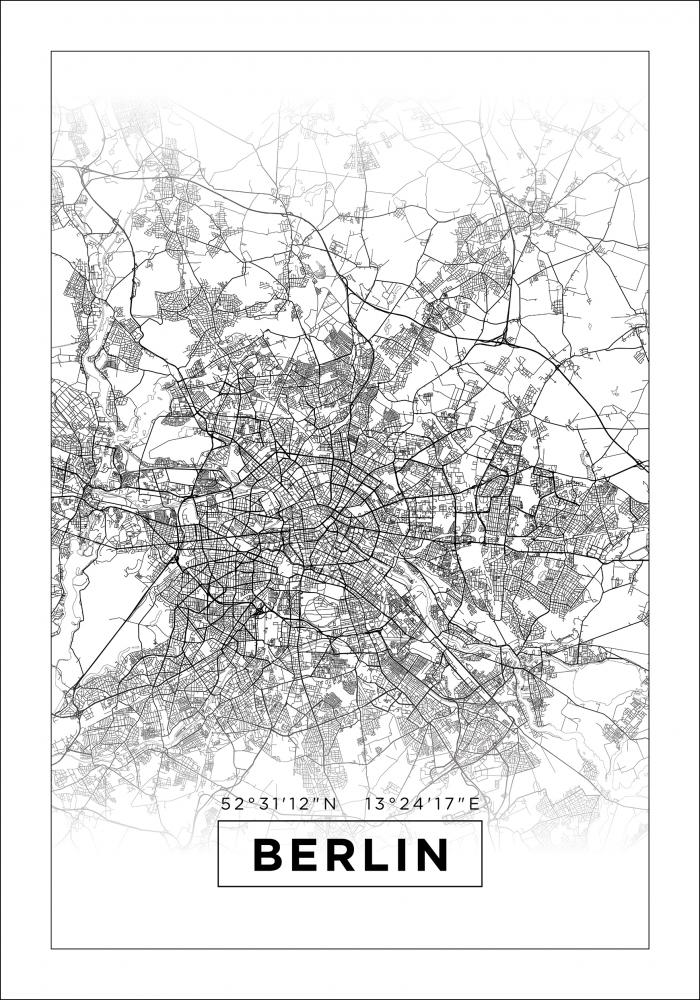 Mapa - Berlin - Branco Pster