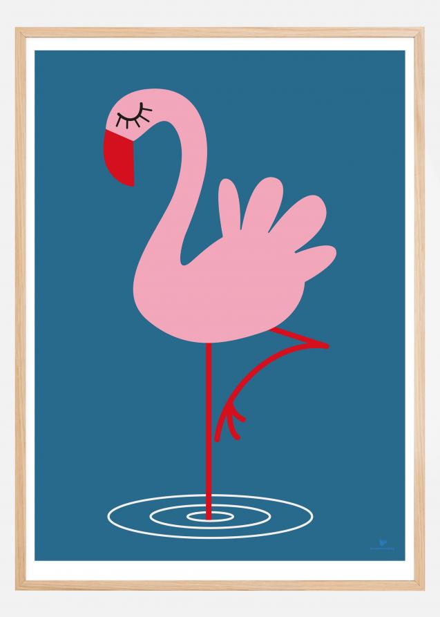 Flamingo - Blue Póster