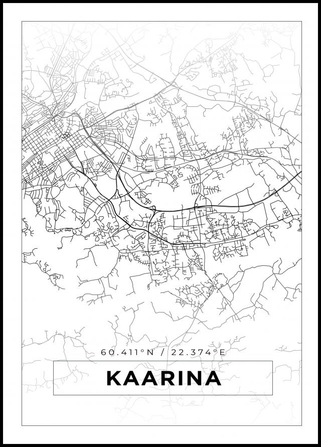 Mapa - Kaarina - Cartaz Branco