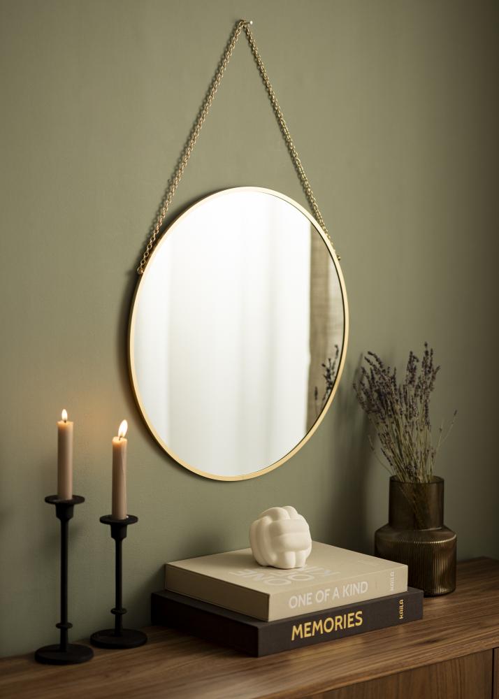 Rund Espelho Modern Dourado 50 cm 