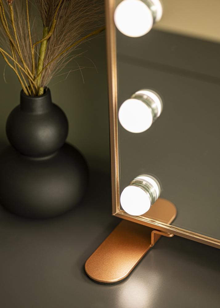 KAILA Espelho para toucador Hollywood 14 Ouro rosado 60x50 cm