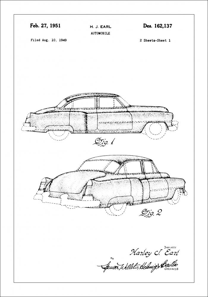 Desenho de patentes - Cadillac I Pster