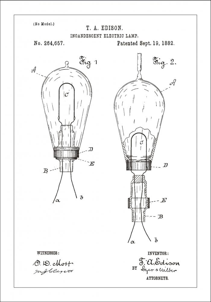 Desenho de patentes - Lmpada A - Branco Pster