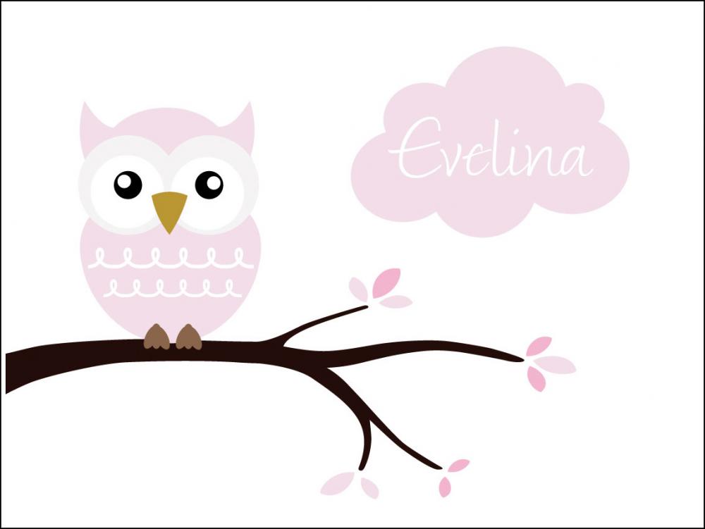 Owl Name Pster Pink