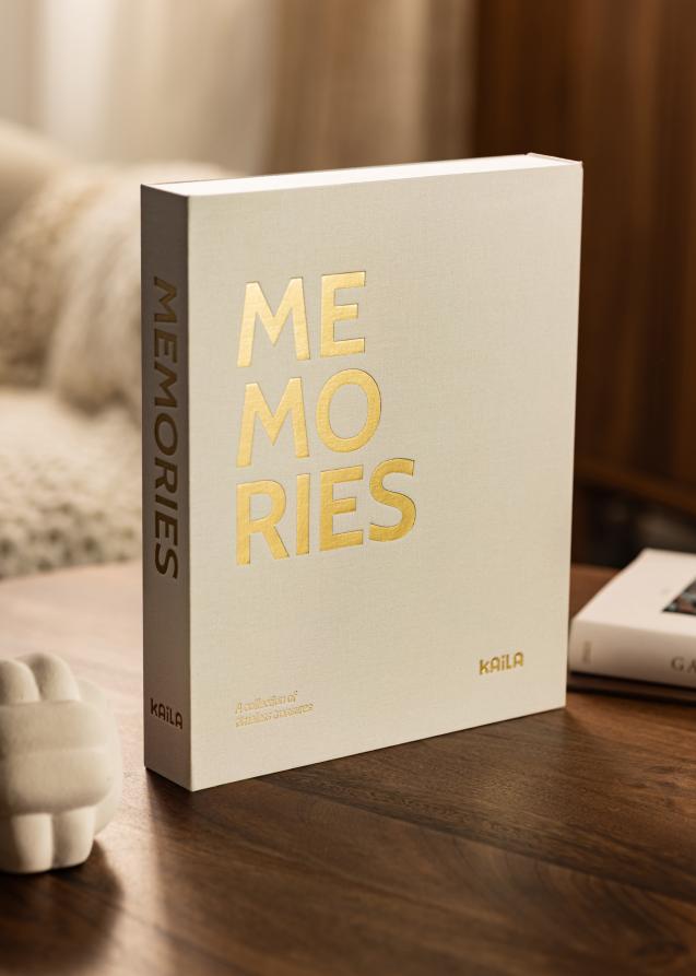 KAILA MEMORIES Cream - Coffee Table Photo Álbum (60 Páginas pretas / 30 folhas)