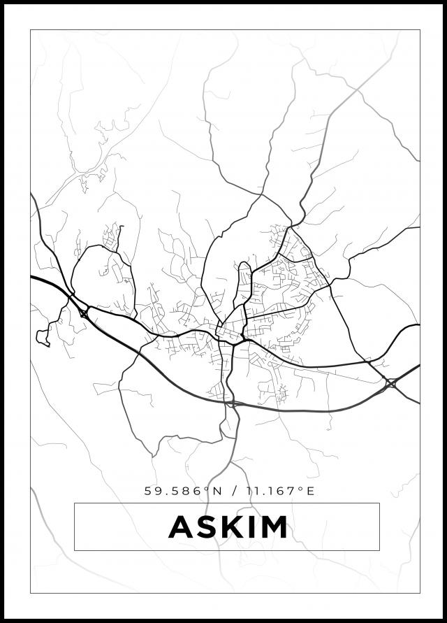 Mapa - Askim - Cartaz Branco