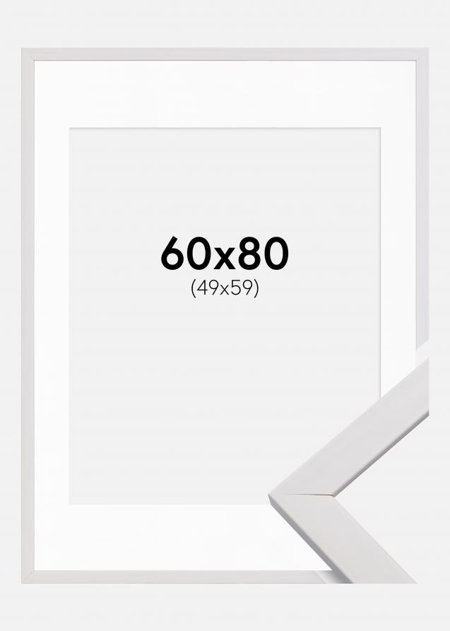 Moldura Stilren Branco 60x80 cm - Passe-partout Branco 50x60 cm