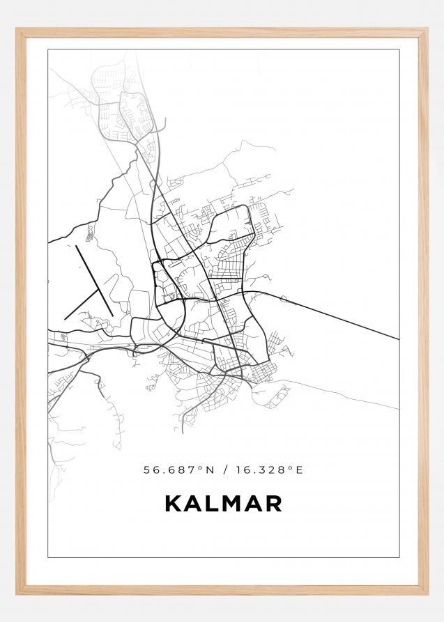 Mapa - Kalmar - Cartaz Branco