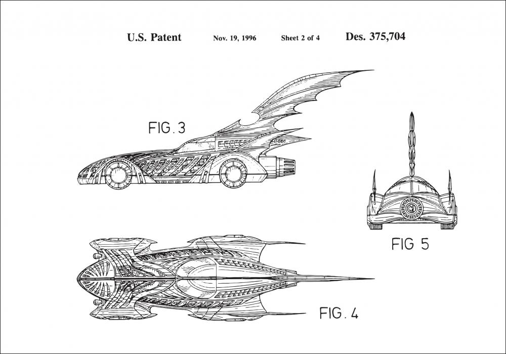 Desenho de patentes - Batman - Batmobile 1996 II Pster