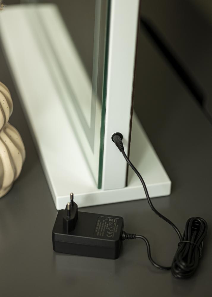 KAILA Espelho para toucador Base Horisontal LED Branco 80x60 cm