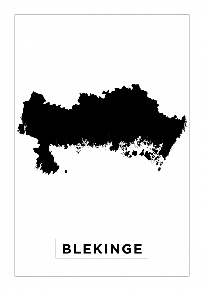 Mapa - Blekinge - Cartaz Branco