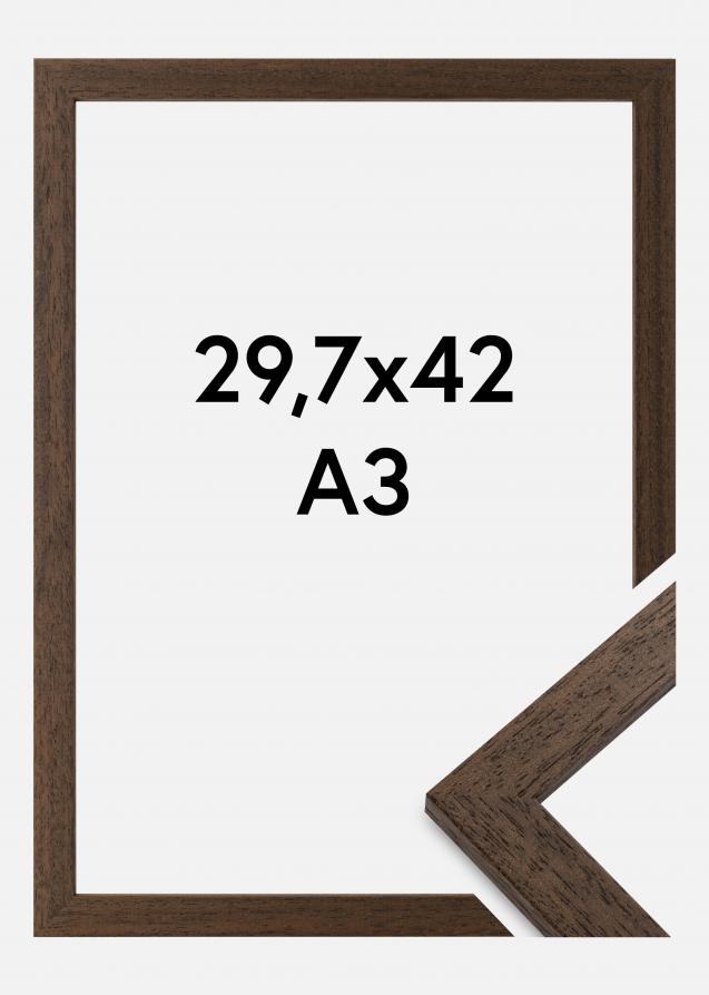 Moldura Brown Wood Vidro acrílico 29,7x42 cm (A3)