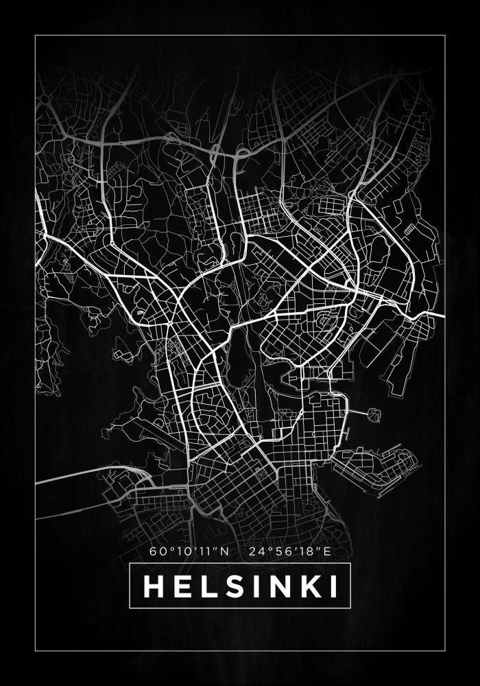 Mapa - Helsinki - Preto Pster