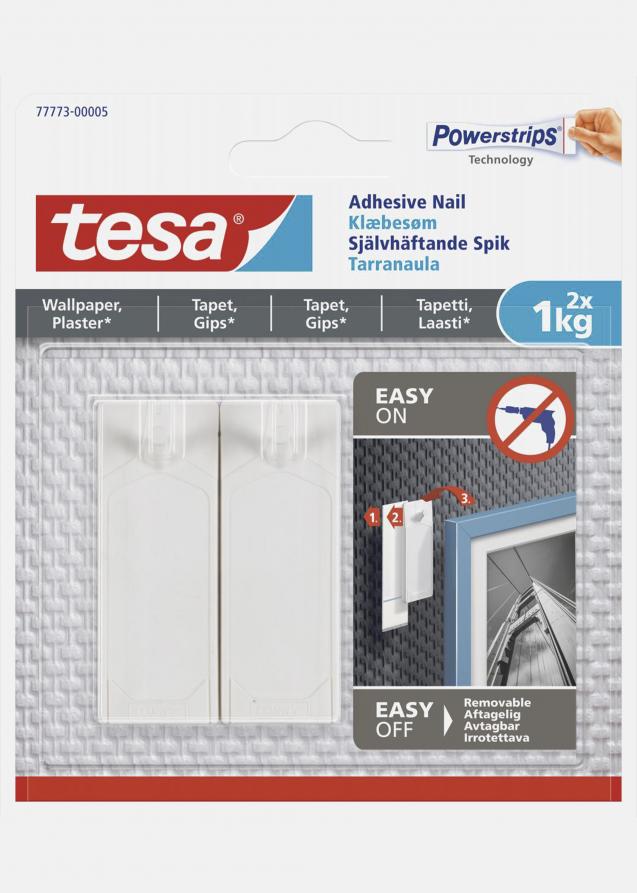Tesa - Prego autoadesivo para todos os tipos de paredes (máx. 2x1 kg)