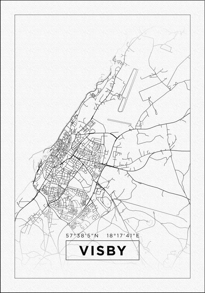 Mapa - Visby - Cartaz Branco