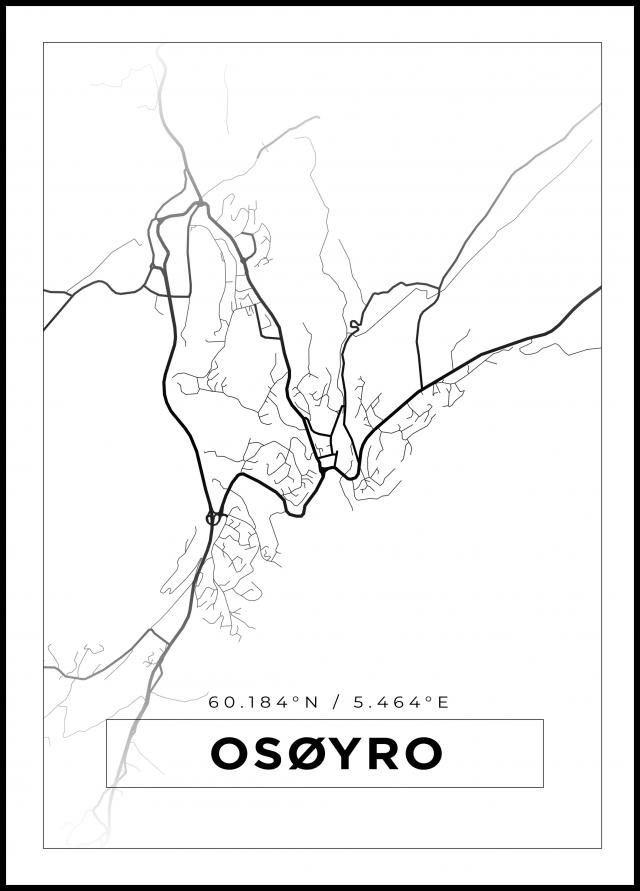 Mapa - Osøyro - Cartaz Branco