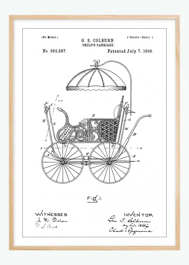 Desenho de patentes - Carrinho de bebé I Póster