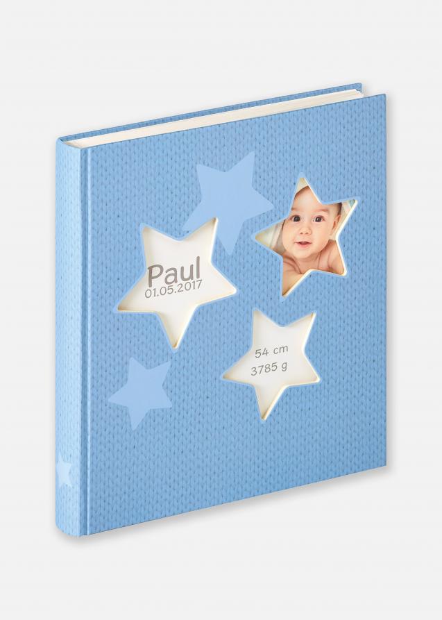 Estrella Álbum de bebé Azul - 28x30,5 cm (50 Páginas brancas / 25 folhas)