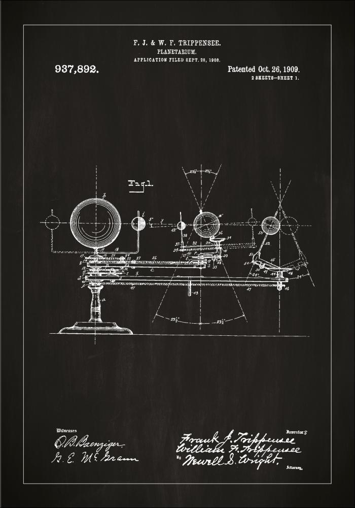 Desenho de patentes - Planetrio - Preto Pster