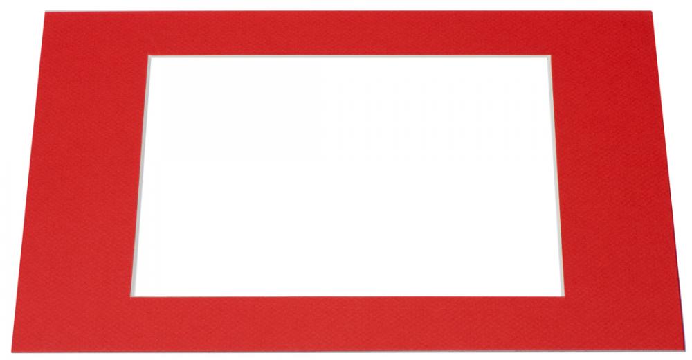 Passe-partout Vermelho (Bordo interior branco) - Por medida