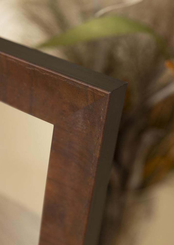 Espelho Ribe Castanho Folha de madeira de urze - Tamanho personalizvel