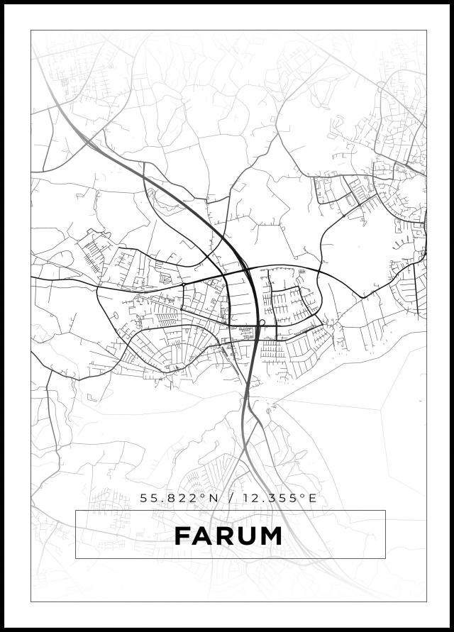 Mapa - Farum - Cartaz Branco