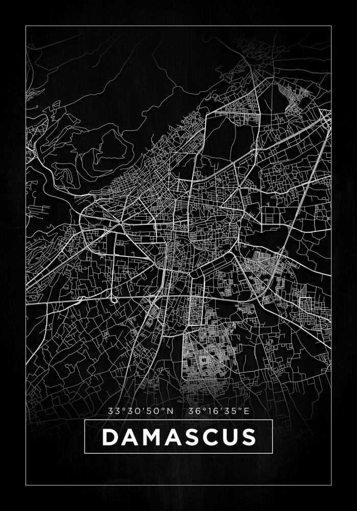 Mapa - Damascus - Preto Pster