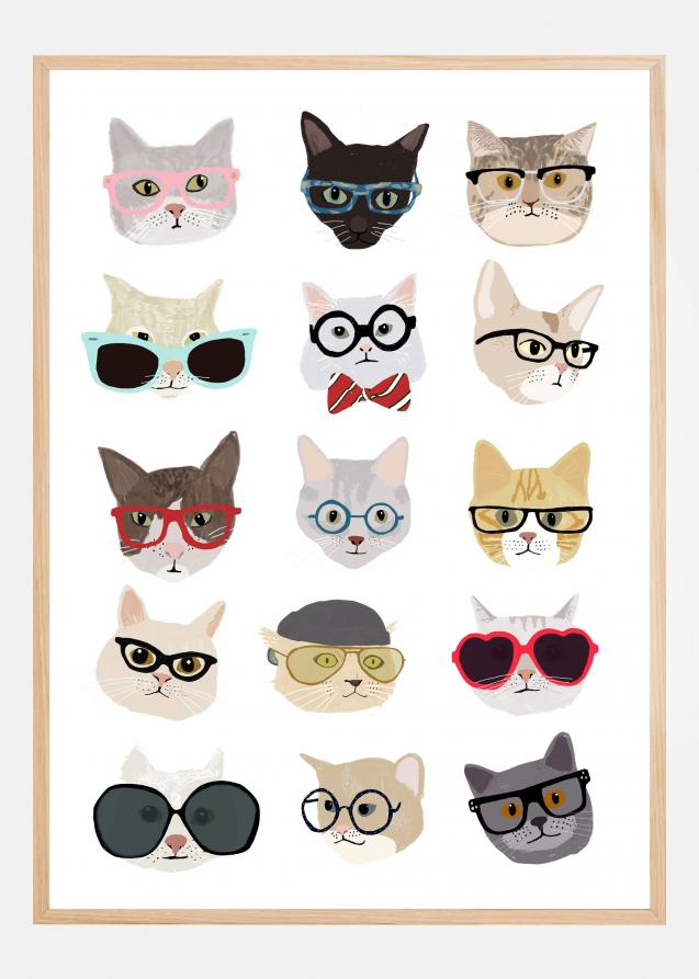 Cats With Glasses Póster