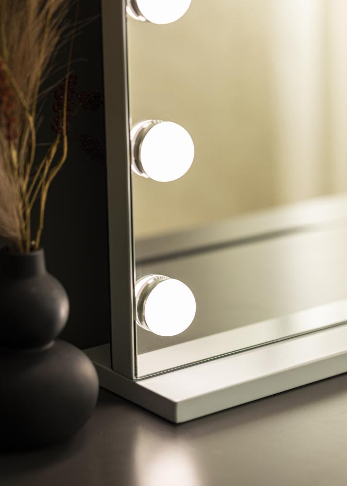KAILA Espelho para toucador Vanity LED 15 Branco 80x60 cm