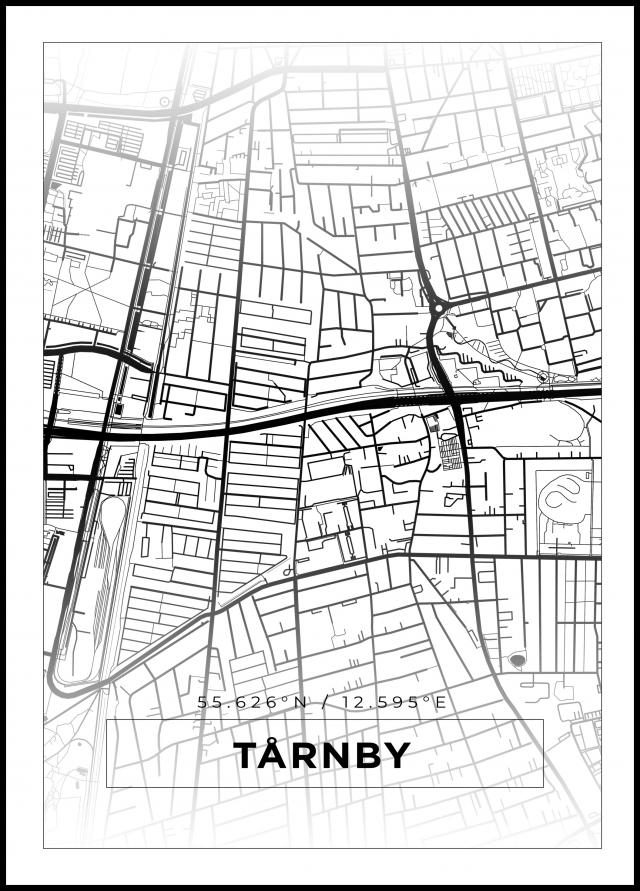 Mapa - Tårnby - Cartaz Branco