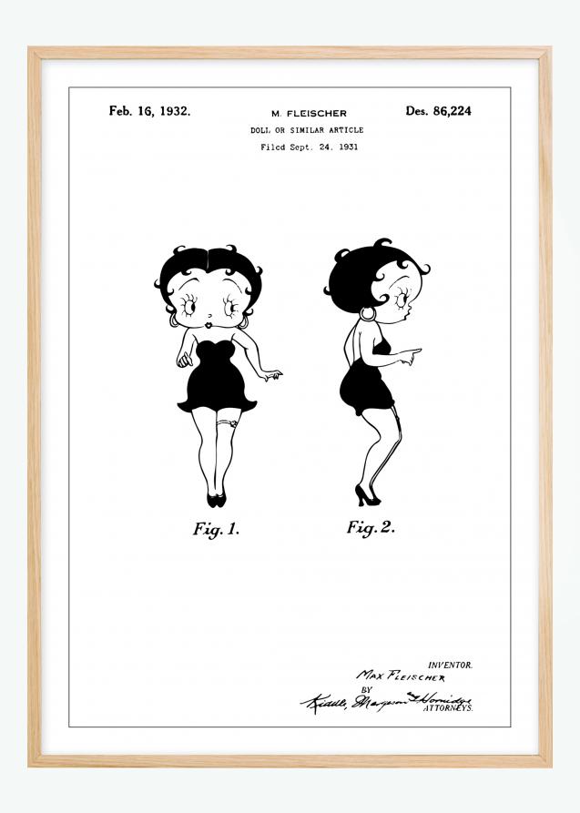 Desenho de patentes - Betty Boop Póster