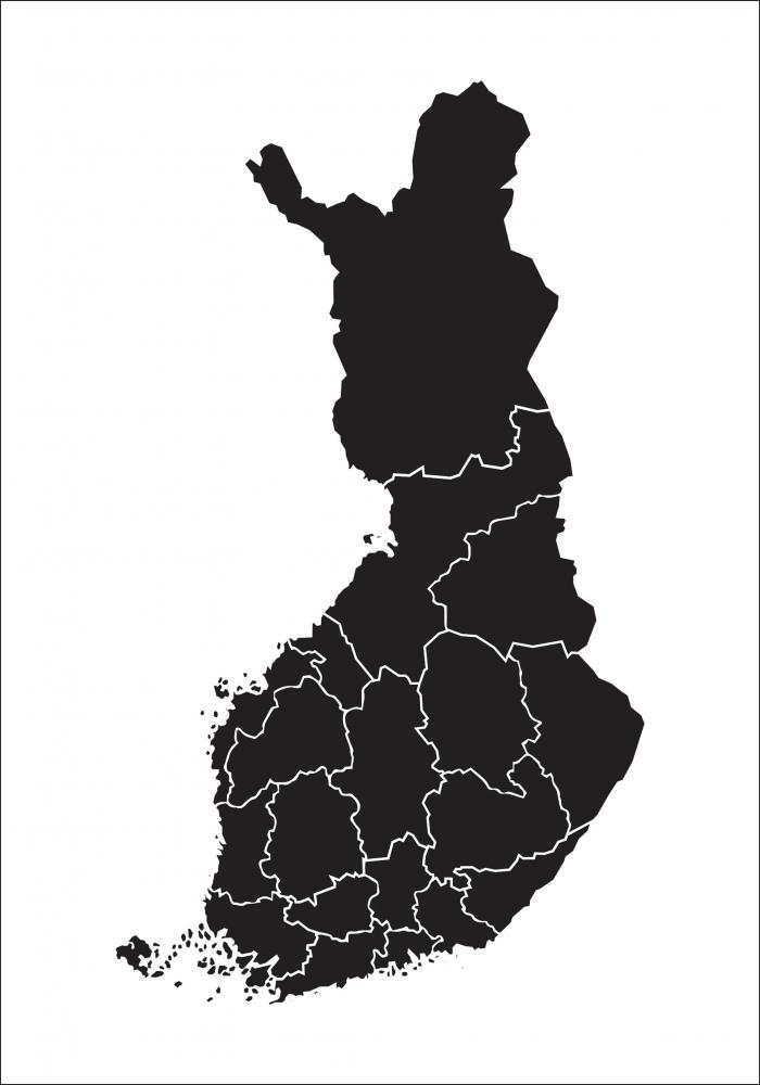 Mapa - Finland - Preto Pster