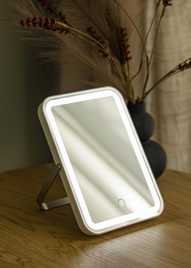 KAILA Espelho para toucador Travel LED Recarregável Branco 17x23 cm