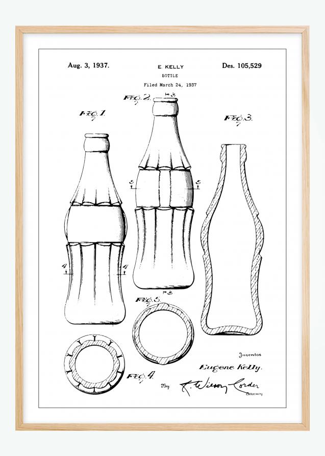 Desenho de patentes - Garrafa de Coca-Cola Póster