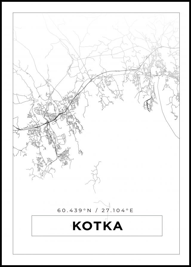 Mapa - Kotka - Cartaz Branco